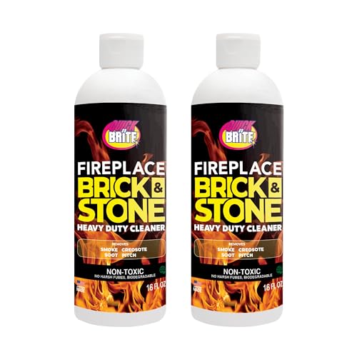 Quick n Brite Fireplace Gel Cleaner for Brick Stone Rock Tile and Marble Nonabrasive Fireplace Cleaner Made in the USA 16 oz (Pack of 2)