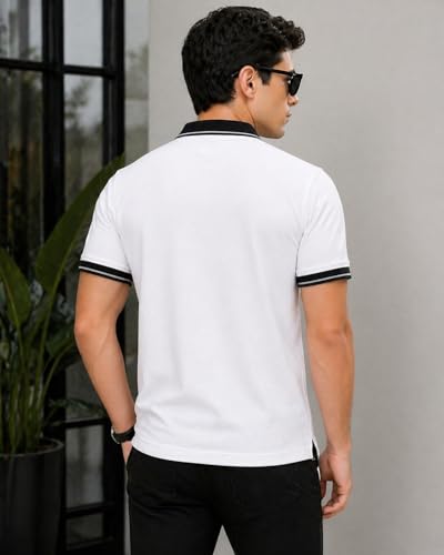 Image of Mens Pique Polo T-Shirt | Cotton Rich, Smart Fit Polo with Embroidered Logo | Casual & Sports Wear | Polo T-Shirt for Men