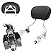 HTTMT 501-005+T- adjustable Chrome Backrest Sissy Bar w/Leather pad w/Hollow-out Mounting Plate Compatible with ALL YEAR Harley Davidson Touring FLHR- Road King FLHX- Street Glide (NEED DOCKING,SOLD