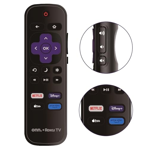 Image of OEM Replacement Remote Control Compatible with All ONN. Roku Smart 4K Ultra TVs【Only Works with Onn. Roku TV, Not for Stick and Box】 (Netflix /Disney Plus /Apple TV+ / Prime Video)