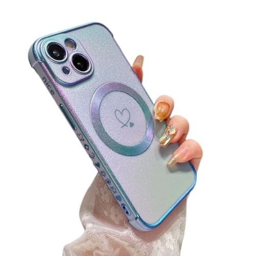 Coque magnétique iPhone 14 Plus antichoc avec protection caméra et design coeurs irisés ZTOFERA