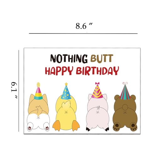 Image of Dapofajo Birthday Card Kid, Cute Birthday Card for Friend Cowoker Relative, Funny Bday Card, Nothing But Happy Birthday