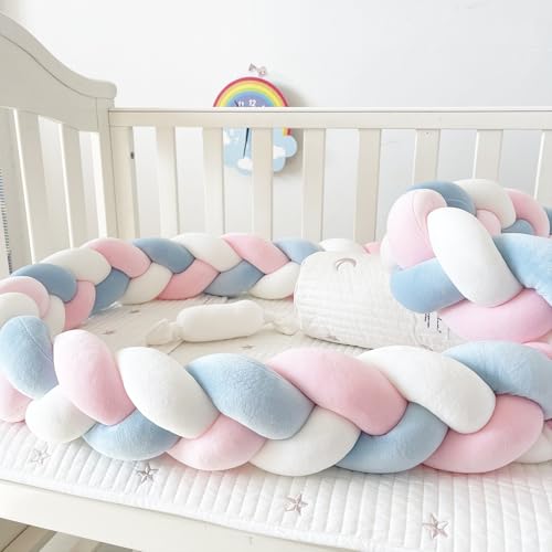 HJZPWB Cojín Anti Colisión Alfombra Protectora contra Caídas Cama Chichonera Cuna Adecuada con Diseño De Nudo De Serpiente Y Trenza Decorativa Trenzado Seguro para Bebés Tamaños,A03,350cm