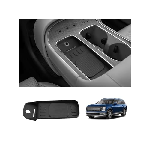 LUWU 2026 Palisade Wireless Charging Anti-Slip Mat Compatible with 2026 Hyundai Palisade Accessories Silicone Protective Pad Liner Premium Protective Pad Center Console Phone Charger Liner Mat Black