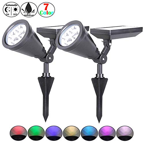 Preisvergleich Produktbild LED Garten Solarleuchten, Outdoor Wandleuchte, einstellbarer wasserdichter Solarstrahler, Auto-Ein / Aus-Solarwandleuchten für den Yard Garden Driveway Pathway Pool (2er-Pack)