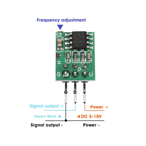 EMSea 5 Stück 0,8 Hz-60 Hz Einstellbarer Signalgenerator Rechtecksignalgenerator NE555-Modul Frequenzeinstellbarer Signalgenerator DC 5-15 V
