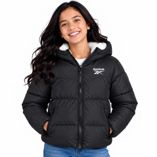 Reebok Girls Heavyweight Poly Taffeta Puffer Jacket with...