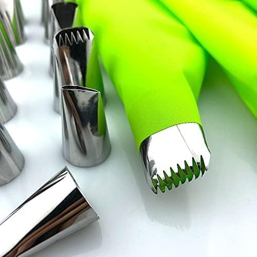 Piping Tips Stainless Steel 15 Icing Piping Nozzles Cake Piping Nozzles 4 Cream Pastry Bags Cake Tool Piping Nozzle Kit