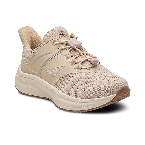 Dr. Comfort Wren Women’s Hands-Free Slip-On Athletic Walking Shoes, Diabetic Orthopedic Sneakers with Arch Support - 10 Wide, Beige