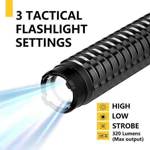 Malterzer Rechargeable Self-Defense Flashlight Perfect For Pet Walking, Portable, Survival, Outdoors (Black) #TOP3