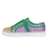 Zapatillas De Deporte De Estrella De Moda para Mujer Brillo Brillante Moda Brillante Casual Bling Lentejuelas Zapatos De Concierto Lona Acolchada Caminar para Boda Fiesta Club Nocturno