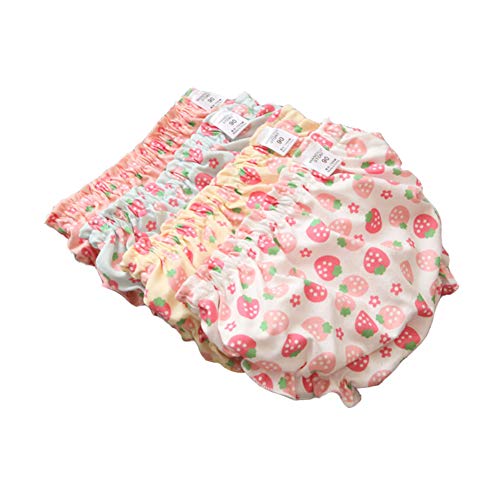 Baby Girls 4 Pack Bloomer Shorts Ruffle Newborn Toddler Pañal Cubre Calzoncillos - Fresa Cover