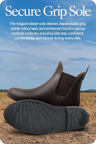 Image of HORZE Bonn Kids Rubber Horse Riding Boots, Waterproof Paddock Shoes | Kids Riding Boots for Girls and Boys, Comfortable Equestrian Boots, Strong Grip for Lessons, Daily Stable Activities, Show