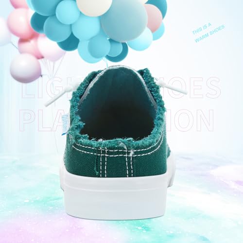Image of Obtaom Women Canvas Mules Memory Foam Clipper Fashion Sneakers Comfortable Slip-On Mule Backless Holiday Shoes