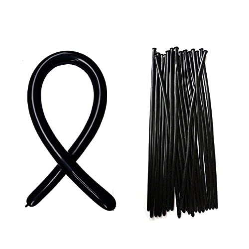 Image of Long Black Twisting Balloons, Magic Balloons for Animals, Modelling Thickening Latex Balloons, 260Q, for Animal Shape, Birthdays Clowns