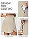IUGA High Waist Golf Skirt Tennis Skirt with 5 Pockets Skorts for Woman Athletic Skirt for Workout Casual Khaki, X-Large