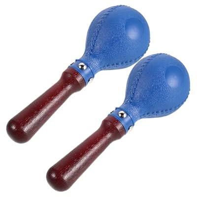 Kisangel 1pair 10.6 Inch Hand Percussion Rattle | Maracas Noise Maker | Wooden Handle Rumba Shaker | Hand Musical Instruments with Clear Rhythm for Party Supplies