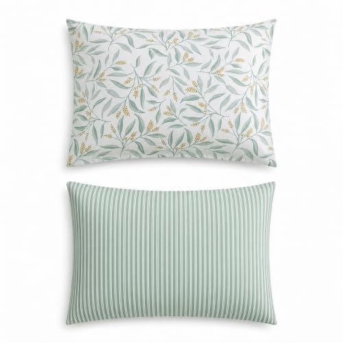 Image of Monbix Full Size Comforter Sets - 7 Pieces Floral Reversible Bed in a Bag | Botanical Bedding Set with Sheets, Pillowcases & Shams for All Seasons, Green