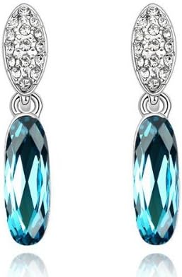 Est Jewelry BoxBlueClear Crystal Stonehenge Stud Women Bridal earring Jewelry EL00861 sterling silver stud earring s