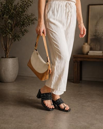 Image of AROOM Women's One Toe Block Heels Stability | Comfortable & Stylish Sandals for Women & Girls | Women Wedge Heels Thong Sandals| Comfort Orthopaedic Sandals | Doctor Heels Slippers | Arch Support & Stylish Block Heel Cushion | Lightweight Anti-Skid Sole | Ultra-Cushioned Shock Absorbing Footbed | Open Toe & Toe Separator Style | Peep-Toe | Mary Jane Women Daily Use Formal Wedges | Ladies Casual Wear Footwear | Kohlapuri Chappal Heels | Bridal, Wedding Sandals | Slip-on | Pump and Mule Sandals