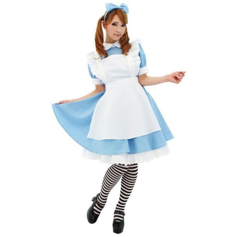Robe maid bleue Alice idéale pour vos conventions cosplay et soirées déguisées fille