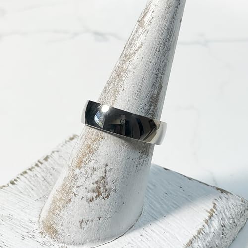 Titanium Wedding Rings for Couples Domed Surface Polish Finished Wedding Band Engraving Service Comfort Fit SZ 5-122