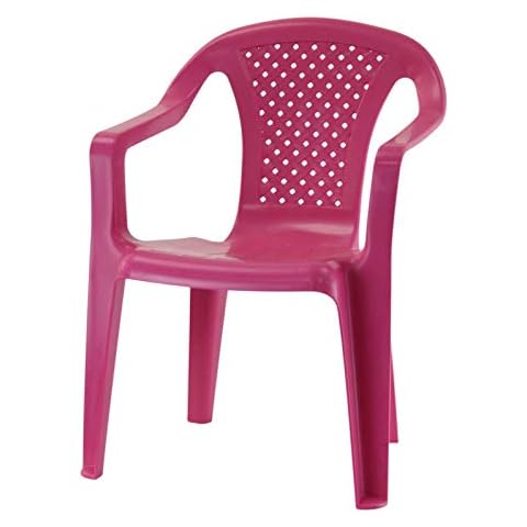 Fornord Plastic Kids Chairs - Coloured Stackable Sturdy Indoor Outdoor Children's Play (Pink, 1) Cover