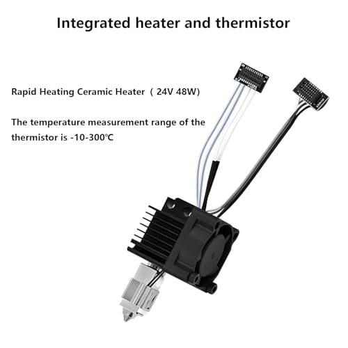 P1S P1P Hotend Komplettset, kompletter Hot End Druckkopf mit Keramik-Heizung, Thermistor, 0.4mm gehärtete Stahldüse, Hotend Ersatz für Bambu Lab P1 Serie 3D Drucker