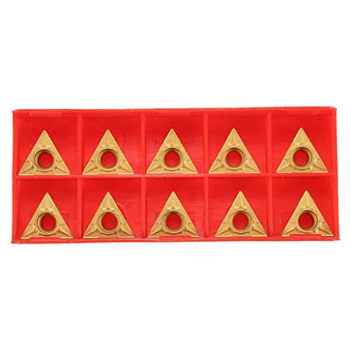 T CMT 16T304 - 10 herramientas de torneado triangulares de acero de tungsteno dorado