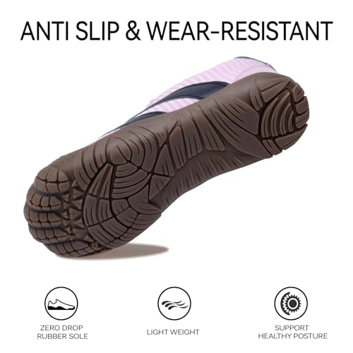 Image of Barefoot Shoes Women Casual Sneakers,Wide Toe Box Shoes Women Zero Drop Barefoot Shoe Men,Minimalist Trail Running Shoe,Non-Slip Lightweight Breathable Comfortable Fashion Walking Hiking Shoes Unisex
