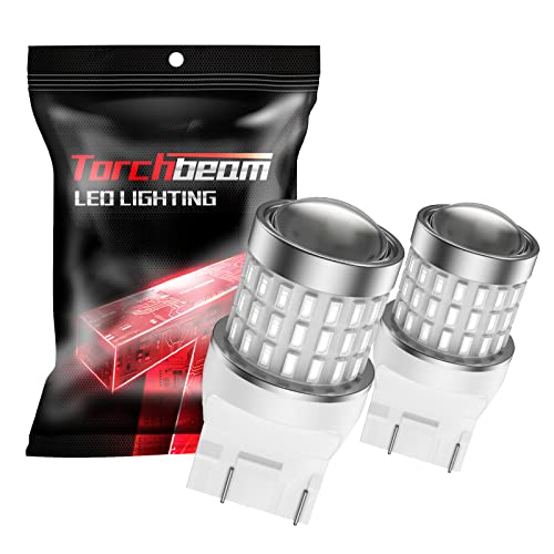 Torchbeam 7443 7440 LED Bulbs Red Brake Lights Super Bright, 3000LM 300% Brighter, 7441 7444 T20 LED Lights Replacement with Projector for Tail Parking Lights, CANBUS Free
