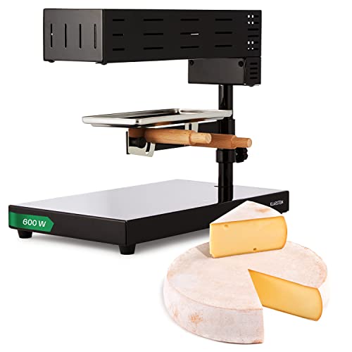 Klarstein Appenzell 2G Schweizer Raclette Grill - Käse-Raclette, Tischgrill, Standgerät, traditionelles Käseschmelzen, Leistung: 600 Watt