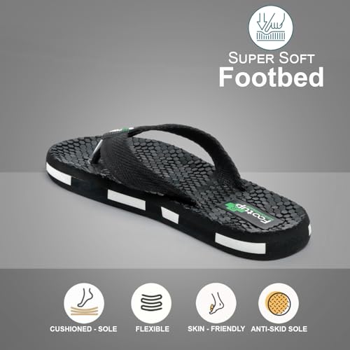 Image of Men's Orthopedic Comfort Flip Flops with Soft Fabric Straps | Cushioned Anti-Skid Footbed Slippers for Men | Lightweight Walking Flip Flops for Home, Outdoor, Indoor Use