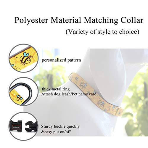 Dog Collar Personalized Adjustable Custom Basic Collars Soft Comfortable For Puppy Small Medium Large Dogs Or Cats Outdoor Training Walking Running (L, Yellow Bee) #TOP1