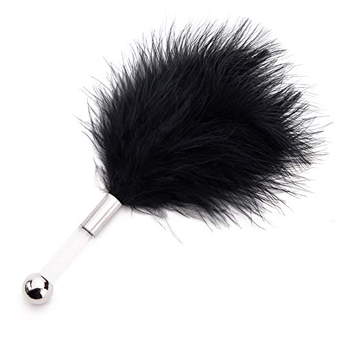 Zwart 4 stuks Set plagende veren speelgoed lederen zweep - Afbeelding 4