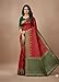 Shyam Leela Women’s Banarasi Silk Saree with Golden Zari Border Elegant Festive & Wedding Wear with Unstitched Blouse Piece (Red & Green)