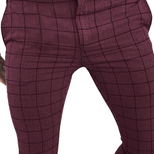 Men's Commuter Slim Business Pants Outdoor Daily Temperament Sweatpants Trendy Lightweight Plaid Pants2