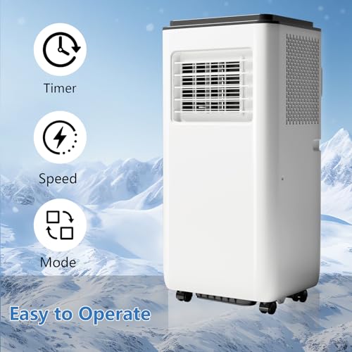 Image of 8000 BTU Portable Air Conditioners, 4-in-1 Cooling AC Portable Air Conditioner for Room with Sleep Mode, Ventless Floor Air Conditioner, 3 Speeds Fan & Dehumidifier