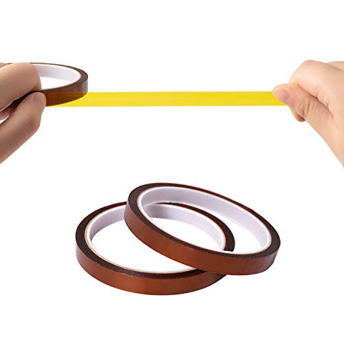 2 Rolls 10mm X 33m 108ft Heat Tape, Heat Resistant Tape, Thermal Tape, Sublimation Tape, Heat Vinyl Press Tape, No Residue, High Temperature Tape for Heat Tape for Sublimation with Dispenser