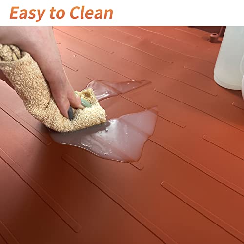 Under Sink Mat Waterproof - 22\"x34\" Kitchen Cabinet Sink Mat with Unique Drain Hole Design, Liner Protector for Kitchen Sink and Bathroom, Water Drips, Leaks, Spills, Hold up to 3.3 Gallons of Liquid - Thumbnail 4
