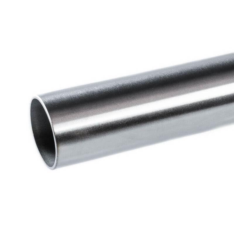 Tube en acier inoxydable V4 A Main courante ronde en acier inoxydable poli grain 220 – Différents diamètres et longueurs disponibles jusqu'à 2 m (Longueur : 2000 mm - 200 cm)