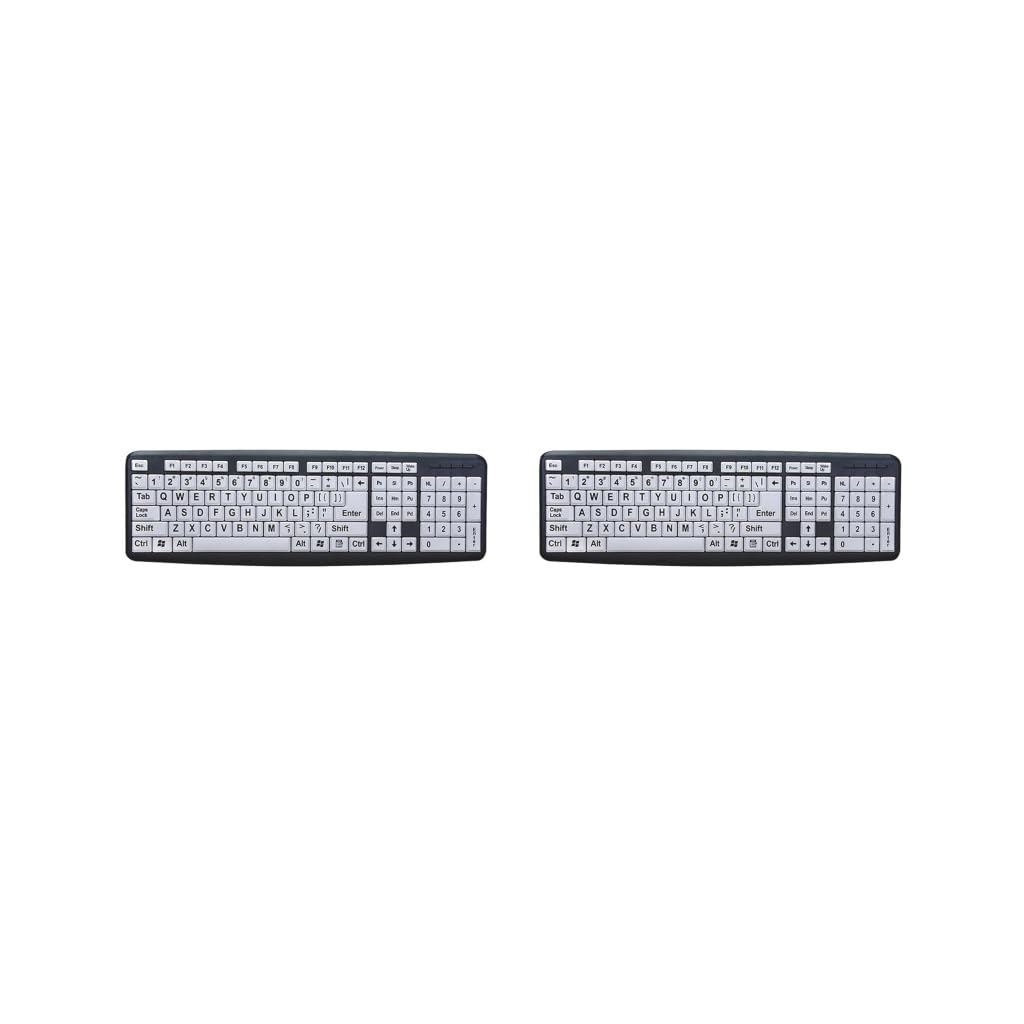 2 set di grande tastiera per computer con stampa rende il tipo facile per l'assistenza visiva senior