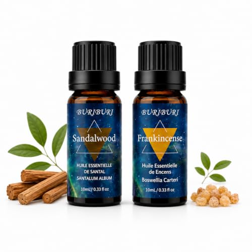Image of BURIBURI Sandalwood Frankincense Essential Oil Set for Diffusers 2x10ML