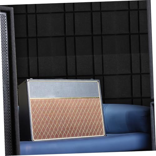 12 Piezas Paneles Acústicos de Cabeza de Hongo de Alta Densidad Auto-adhesivos para Aislamiento y Absorción de Sonido en Estudios con Diseño a Rayas Dobles Negro miniatura 5