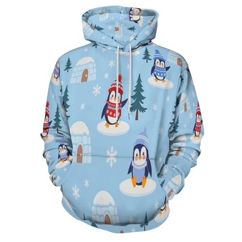 Sweat à capuche pingouin 3D Harajuku pour homme et femme