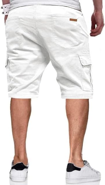 JMIERR Mens Casual Cotton Twill Cargo Shorts Drawstring Classic Chino Stretch Short with 6 Pockets - Image 2