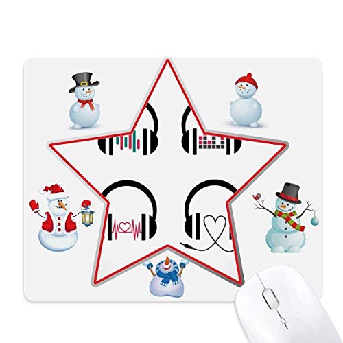 Tapis de souris étoile bonhomme de neige avec casque de musique colorée, le cadeau idéal