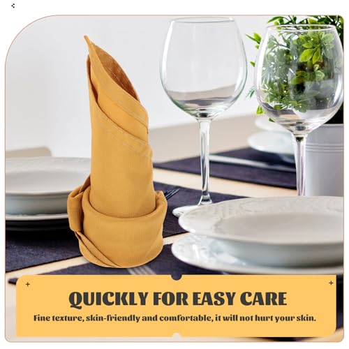 Serviettes en tissu lot de 10 polyester bords ourlés portables repas