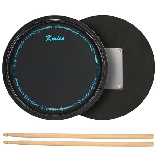 Drum Practice Pad Horse Quiet 12 Inches Drum Pad Exercise Drumming Pads Kit Set Snare Drum Stand Devices Built-in Steel Balls for Professional Beginner Adult Drummer with Drum Sticks