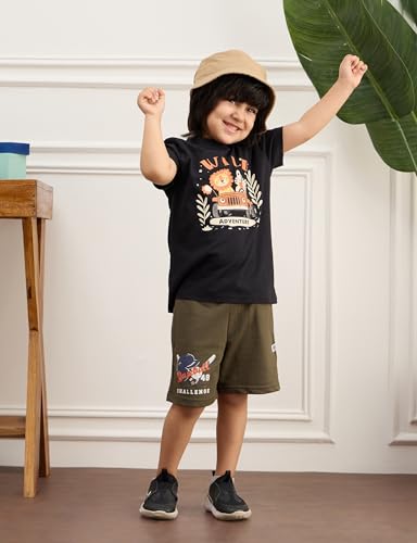Image of Amazon Brand - Symbol Boys 100% Cotton Graphic Printed Half Sleeves T-Shirt | Age 2-6 Years